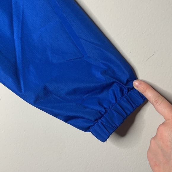 Eddie Bauer Hooded Light Fall Jacket Blue Double Zipper Rain Coat Kids L 14/16 - Picture 6 of 16